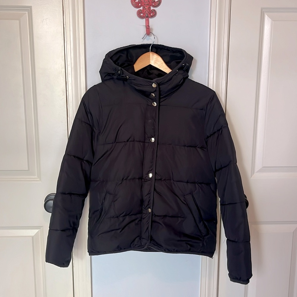J.Crew black puffer coat